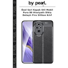 Özel Seri Kapak Stil Mobil Pura 80 Hissiyatlı Dikiş Detaylı Firo Silikon Kılıf