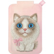 Özel Seri Kedi Figürlü Nakışlı Stant Genç Aksesuar Nimmy Magsafe Stand ve Kartlık Pink Ragdoll 3D