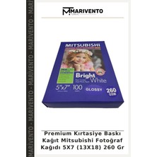 Premium Kırtasiye Baskı Kağıt Mitsubishi Fotoğraf Kağıdı 5x7 (13X18) 260 gr