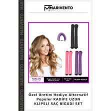 Özel Üretim Hediye Alternatif Popüler Kadife Uzun Klipsli Saç Bigudi Set