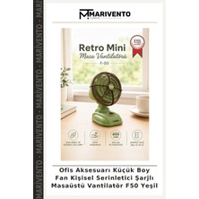Ofis Aksesuarı Küçük Boy Fan Kişisel Serinletici Şarjlı Masaüstü Vantilatör F50 Yeşil
