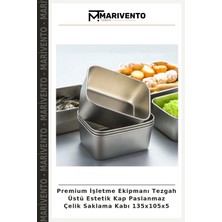 Premium Işletme Ekipmanı Tezgah Üstü Estetik Kap Paslanmaz Çelik Saklama Kabı 135X105X5