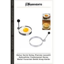 Delux Serisi Kolay Pişirme Lezzetli Kahvaltılar Fonksiyonel Gereç Metal Yuvarlak Omlet Krep Kalıbı