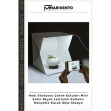 Hobi Stüdyosu Çekim Kutuları Mini Çadır Beyaz LED Işıklı Katlanır Manyetik Küçük Obje Stüdyo