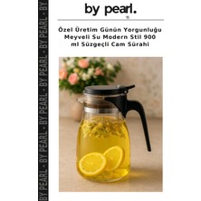 Özel Üretim Günün Yorgunluğu Meyveli Su Modern Stil 900 ml Süzgeçli Cam Sürahi