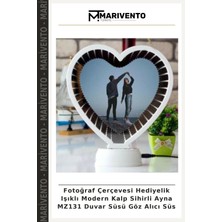 Fotoğraf Çerçevesi Hediyelik Işıklı Modern Kalp Sihirli Ayna MZ131 Duvar Süsü Göz Alıcı Süs