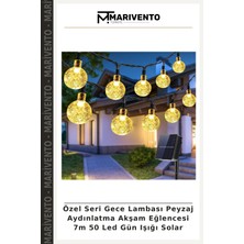 Özel Seri Gece Lambası Peyzaj Aydınlatma Akşam Eğlencesi 7m 50 LED Gün Işığı Solar