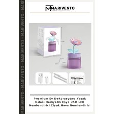 Premium Ev Dekorasyonu Yatak Odası Hediyelik Eşya USB LED Nemlendirici Çiçek Hava Nemlendirici