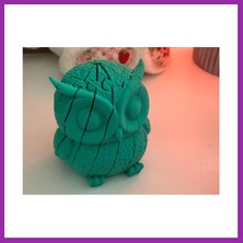 Bezos 3D Baskı Hareketli Baykuş Figürü - Eklemli Flexi Oyuncak - Mint BEZ10