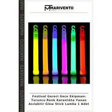 Festival Gereci Gece Ekipmanı Turuncu Renk Karanlıkta Yanan Asılabilir Glow Stick Lamba 1 Adet