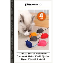 Delux Serisi Malzeme Oyuncak Ürün Kedi Eğitim Oyun Faresi 4 Adet