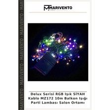 Delux Serisi Rgb Işık Siyah Kablo MZ172 10M Balkon Işığı Parti Lambası Salon Ortamı