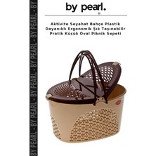 Aktivite Seyahat Bahçe Plastik Dayanıklı Ergonomik Şık Taşınabilir Pratik Küçük Oval Piknik Sepeti