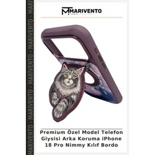 Premium Özel Model Telefon Giysisi Arka Koruma iPhone 18 Pro Nimmy Kılıf Bordo