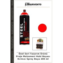 Özel Seri Tasarım Ürünü Proje Malzemesi Hobi Boyası Kırmızı Sprey Boya 200 ml