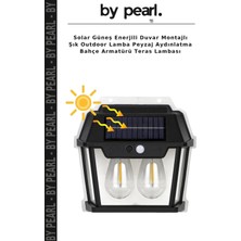 Solar Güneş Enerjili Duvar Montajlı Şık Outdoor Lamba Peyzaj Aydınlatma Bahçe Armatürü Teras Lambası