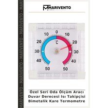 Özel Seri Oda Ölçüm Aracı Duvar Derecesi Isı Takipçisi Bimetalik Kare Termometre