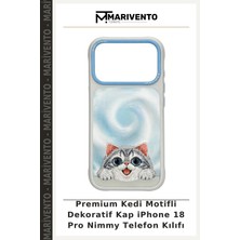 Premium Kedi Motifli Dekoratif Kap iPhone 18 Pro Nimmy Telefon Kılıfı