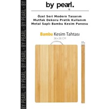 Özel Seri Modern Tasarım Mutfak Dekoru Pratik Kullanım Metal Saplı Bambu Kesim Panosu