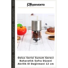 Delux Serisi Sunum Gereci Baharatlık Sofra Düzeni Akrilik El Değirmeni 12 cm