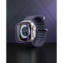 Hace Bazaar Apple Watch Ultra 49MM Alüminyum Kasa Cam Ekran Koruyucu - Mor