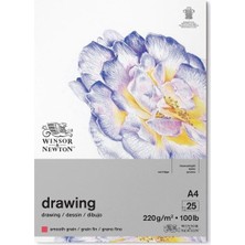 Happy Trend & Newton 6689741 Çizim Kağıdı Blokta – 25 Yaprak A4, 220 G/m², Ince Granülasyon, Doğal Beyaz, Asit Içermez, Arşivlenebilir Kalite, Inci, Mürekkep, Renkli Kalem Için Eskimeye Dayanıklı