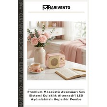 Premium Masaüstü Aksesuarı Ses Sistemi Kulaklık Alternatifi LED Aydınlatmalı Hoparlör Pembe