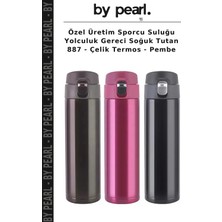 Özel Üretim Sporcu Suluğu Yolculuk Gereci Soğuk Tutan 887 - Çelik Termos - Pembe