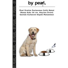 Özel Üretim Paslanmaz Çelik Metal Mama Kabı 34 Cm. Hayvan Ürünü Günlük Kullanım Köpek Malzemesi
