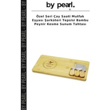 Özel Seri Çay Saati Mutfak Eşyası Şarküteri Tepsisi Bambu Peynir Kesme Sunum Tahtası