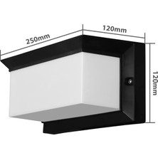 Happy Trend Geldi Bahçe Aydınlatması LED Işık 12W LED Aydınlatma Zita Ultra Şapkalı Bahçe Duvar Aplik Su Geçirmez (Beyaz Işık - 6500K)