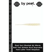 Özel Seri Mustad Aji Worm Ball Tail Silikon Kurt Kuyruklu Yem Lüfer Yemi Ekipman