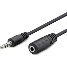 Happy Trend 3.5mm Trs Aux Uzatma Kablosu 1.2 Metre - Erkek Dişi Kulaklık, Hoparlör, Pc, Araba Uyumlu Stereo Ses Uzatma Kablosu, Siyah