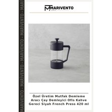 Özel Üretim Mutfak Demleme Aracı Çay Demleyici Ofis Kahve Gereci Siyah French Press 420 ml