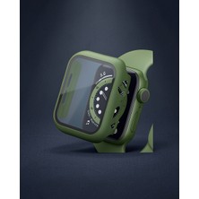 Hace Bazaar Apple Watch 45MM Camlı Kasa Ekran Koruyucu - Koyu Yeşil