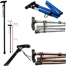 Happy Trend Yaşlılar Için Katlanabilir Baston - Ayarlanabilir ve Hafif Baston, Otomatik Açılan Taşıma Çantalı