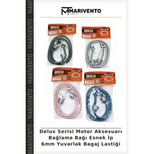 Delux Serisi Motor Aksesuarı Bağlama Bağı Esnek Ip 6mm Yuvarlak Bagaj Lastiği