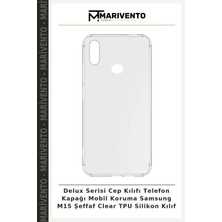 Delux Serisi Cep Kılıfı Telefon Kapağı Mobil Koruma Samsung M15 Şeffaf Clear Tpu Silikon Kılıf