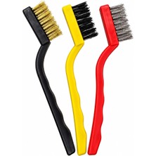 Happy Trend 18 Cm, Pirinç, Çelik ve Naylon Fırça, Pas, Kir ve Boya Temizleme Için Profesyonel Set