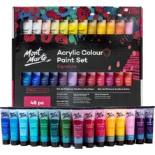 Marte Signature Akrilik Boya Seti, 48 Renk x 36 Ml, Yarı Mat Yüzey, Kanvas, Ahşap, Mdf, Deri, Havayla Kurutulmuş Kil, Sıva, Karton, Kağıt ve El Sanatları Için Uygun