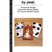 Premium Panda Tasarımlı Peluş Defter Kız Çocuk Renkli Sayfa