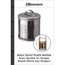Delux Serisi Pratik Mutfak Aracı Bardak Içi Süzgeç Büyük Metal Çay Süzgeci