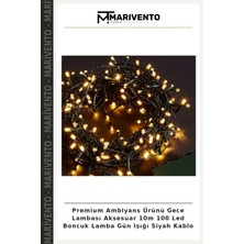 Premium Ambiyans Ürünü Gece Lambası Aksesuar 10M 100 LED Boncuk Lamba Gün Işığı Siyah Kablo