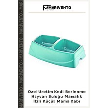 Özel Üretim Kedi Beslenme Hayvan Suluğu Mamalık Ikili Küçük Mama Kabı