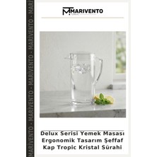 Delux Serisi Yemek Masası Ergonomik Tasarım Şeffaf Kap Tropic Kristal Sürahi