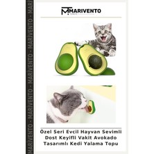 Özel Seri Evcil Hayvan Sevimli Dost Keyifli Vakit Avokado Tasarımlı Kedi Yalama Topu