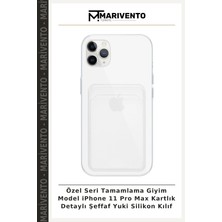 Özel Seri Tamamlama Giyim Model iPhone 11 Pro Max Kartlık Detaylı Şeffaf Yuki Silikon Kılıf