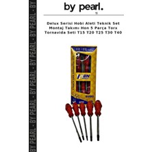 Delux Serisi Hobi Aleti Teknik Set Montaj Takımı Hon 5 Parça Torx Tornavida Seti T15 T20 T25 T30 T40