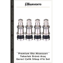 Premium Oto Aksesuarı Tekerlek Ürünü Araç Gereci Çelik Sibop 4'lü Set