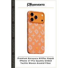 Premium Koruyucu Kiliflar Kapak iPhone 17 Pro Uyumlu Gilded Tactile Woven Aramid Fiber